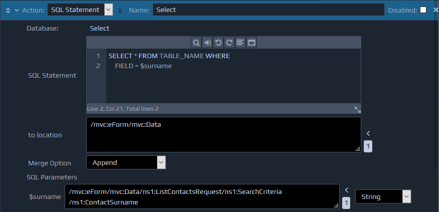 SQL Statement Operator