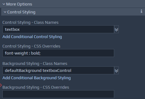 Control Styling Overrides