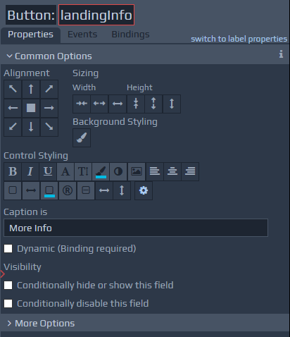 Screen-shot of Field Settings