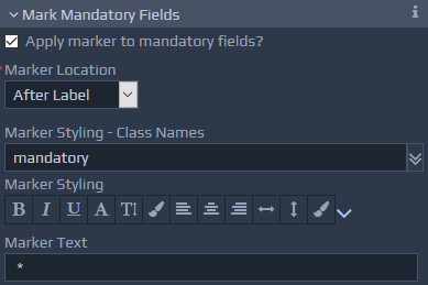 Mandatory Fields and Validation