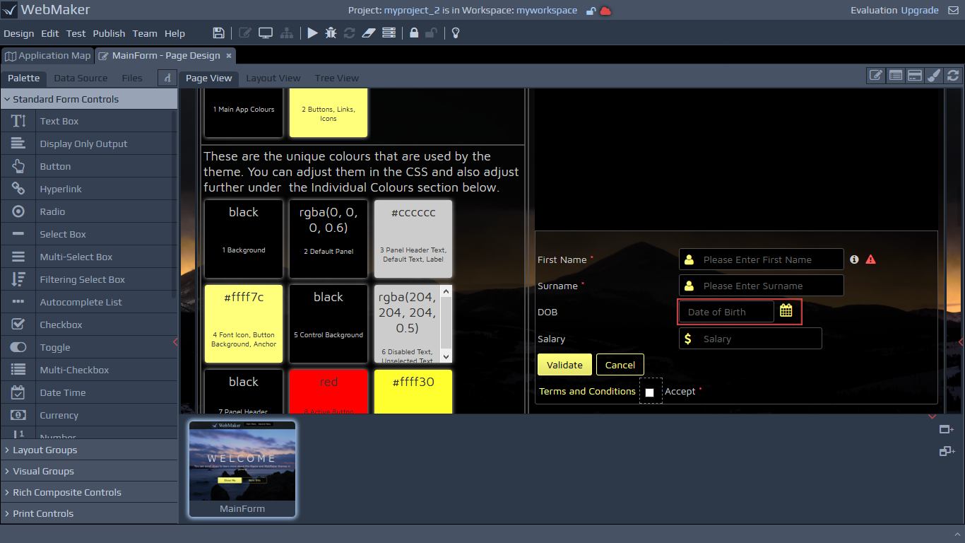 Theme Visualiser Template